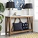 New 52 Inch Wide A-Frame Rustic Entry Table with Marble Color Top and Walnut Finish