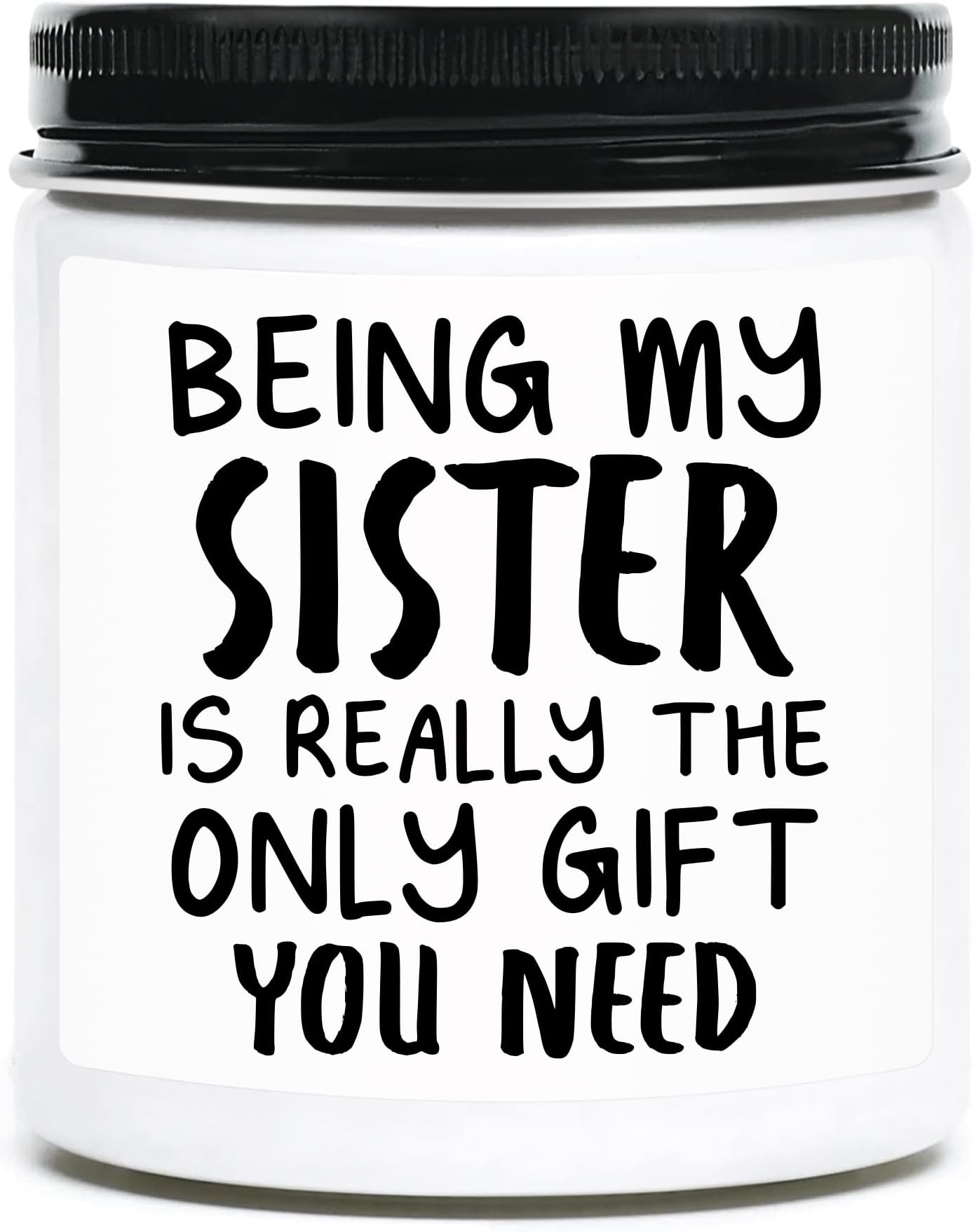 Lavender Scented Candle - Sister Gifts from Sister, Brother - Birthday Gifts for Sister - Best Sister Gifts for Sister, Big, Little Sister, Friend, Sibling, Bestie, BFF, Christmas, Mothers Day