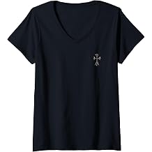 Womens The Royal Heart Pave Silver Cross V-Neck T-Shirt