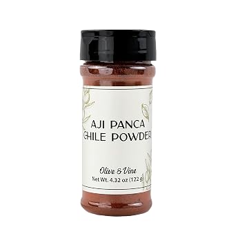 Olive & Vine Aji Panca Chile Powder, Smoky Flavor, For Stews & Sauces, Rich Tradition, Authentic Taste, For Global Recipes 4.32 Ounce