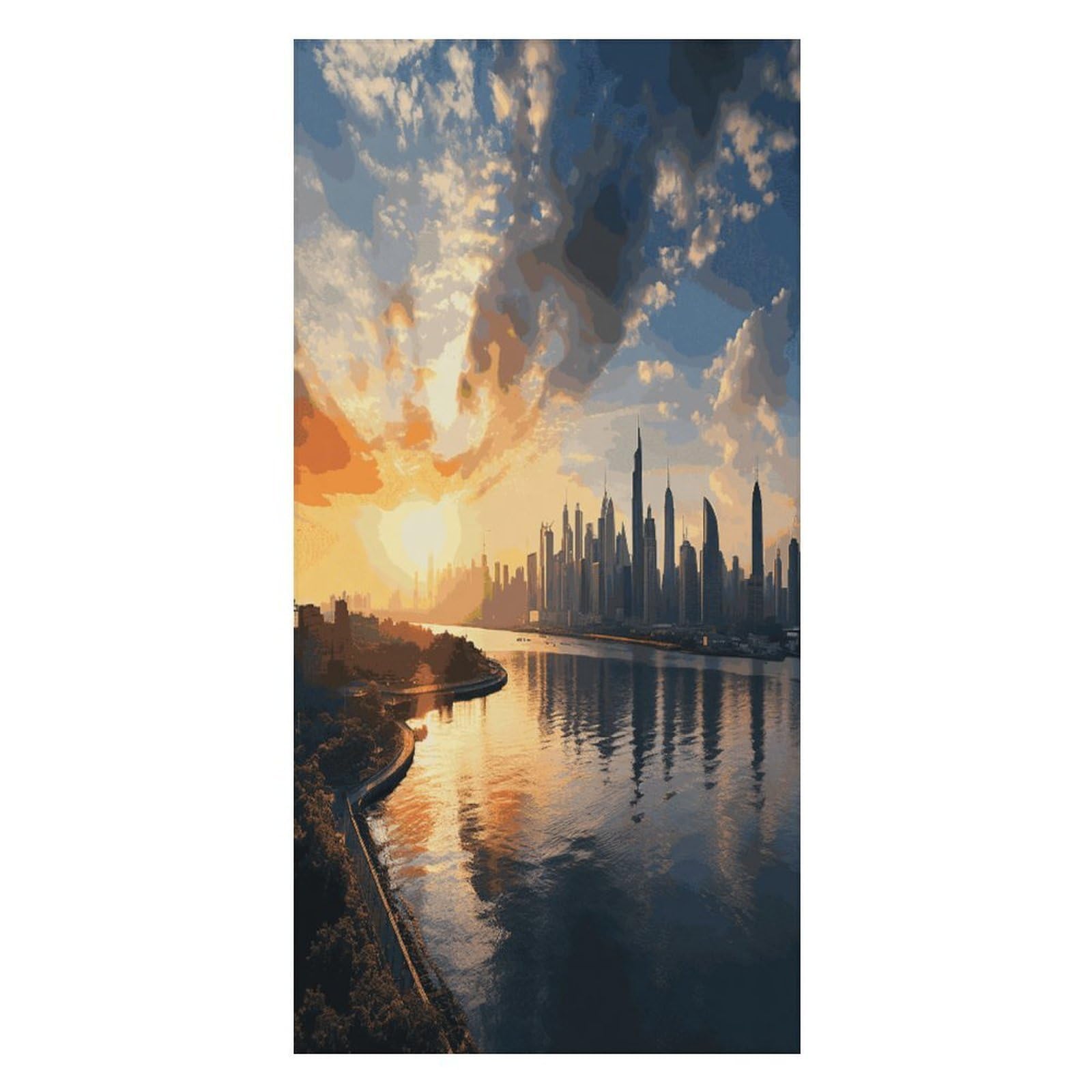 JTREHY New York in The Sunset Beach Towel Extremely Soft Oversized Towels Lightweight Sports Absorbent Bath Towel Suitable 160"x80" for Swimming Camping Beach