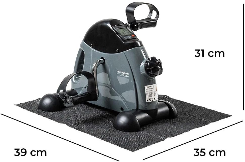 InnovaGoods Static Pedal Exerciser with dimensions labeled