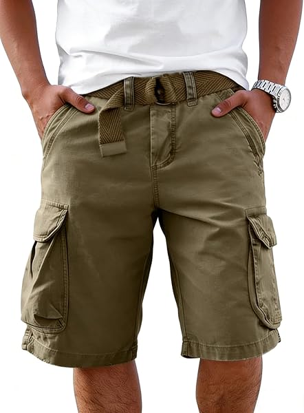 CLOAKA Kurze Hosen Herren Baumwolle Stretch Baggy Cargo Shorts Sommer Outdoor Casual Cargohose Herren Kurz mit Taschen - 5