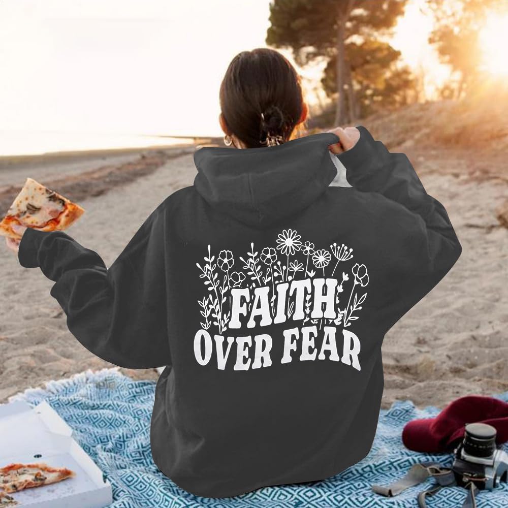 MAXIMGR Christian Sweatshirts for Women God Is Good Hoodies Oversized Jesus Religious Sweater Bible Verse Pullover Tops - Image 3