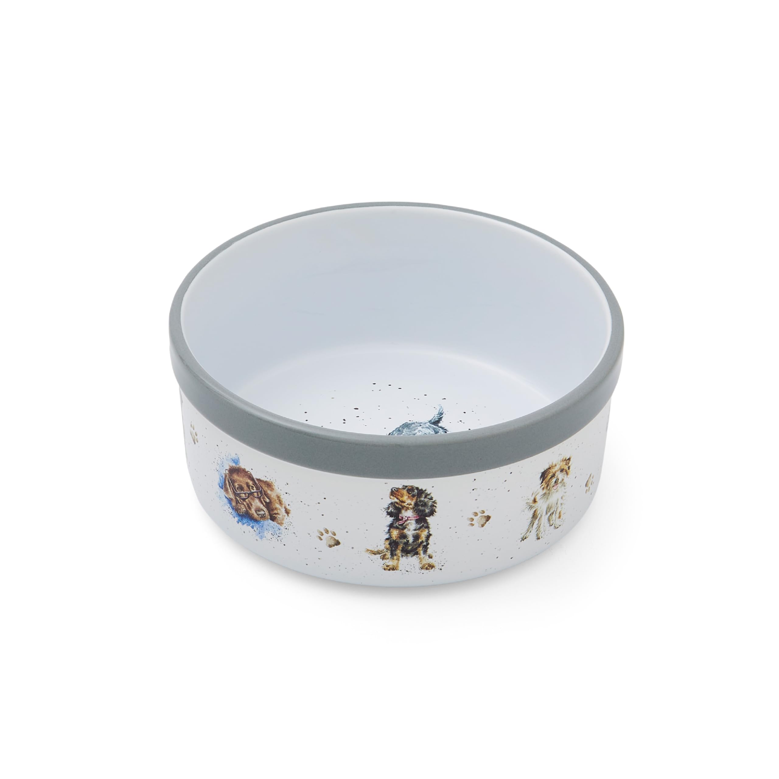 Wrendale Designs 6"" Porcelain Dog Bowl Royal Worcester Pet Dish Watercolour
