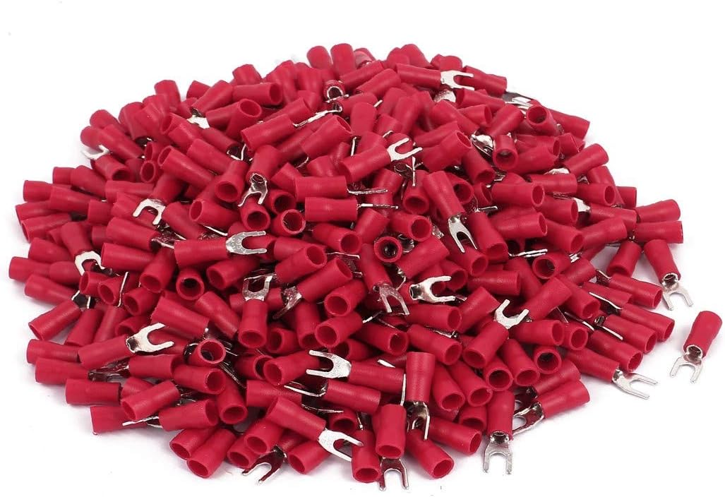 New Lon0167 500Pcs SV3.5-4 Featured 2.5-4mm2 Pre Insulated reliable efficacy Fork Type Electrical Wire Connector Terminals(id:c76 ac 40 e8c)