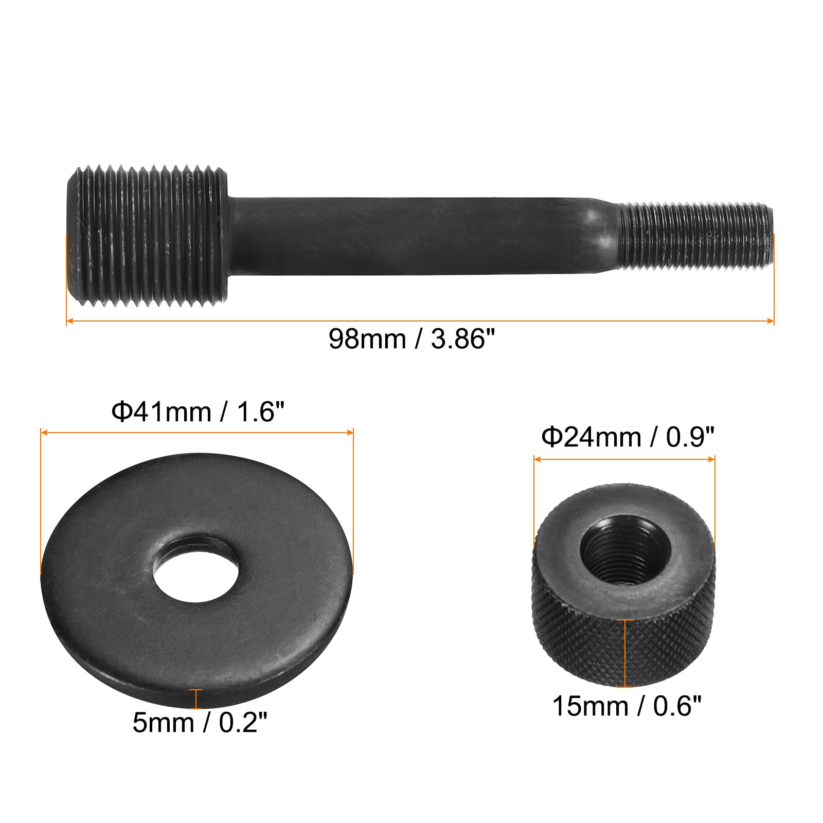 uxcell Knockout Draw Stud M20 x 1.5 M10 x 1 Thread Replacement Hydraulic Draw Stud with Lock Cap Gasket Punches Hole-making Kit Available for Hydraulic Drivers - Image 2