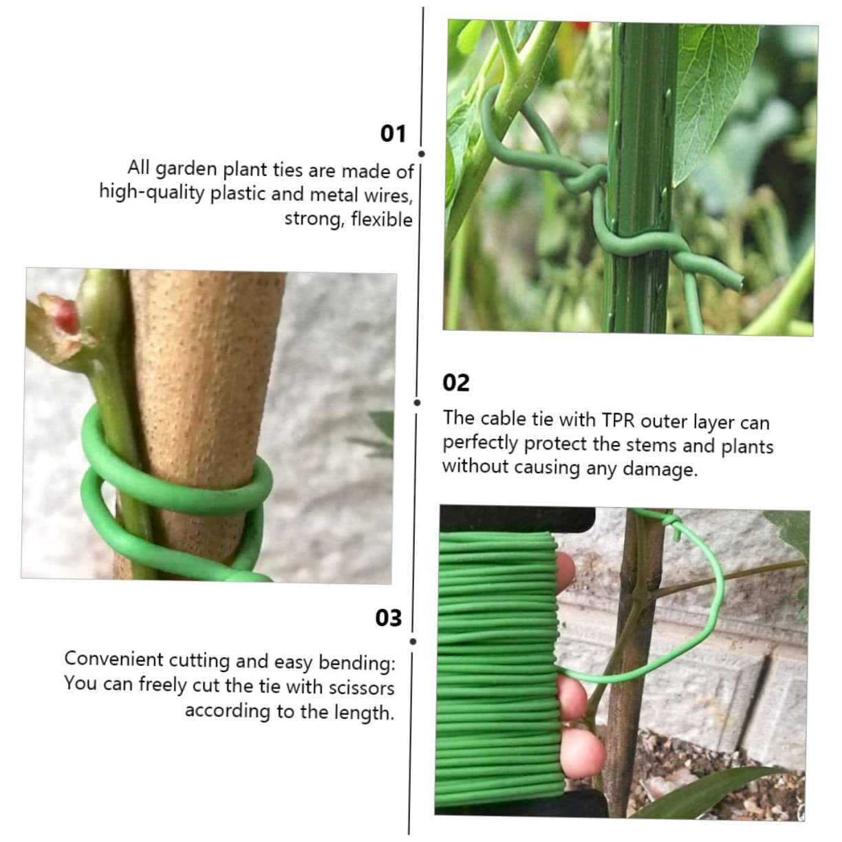 Abaodam Gartenbindeband Flexible Pflanzenbinder Für Tomaten Und Rosen Robuste Langlebige Drahtbinder Aus Verzinktem Unterstützung Für Blumen Und Gemüse Praktisches Zubehör Für Garten