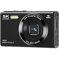 YULINJIA Digital Camera, 5K Digital Camera, Sending to Smartphones, WiFi Transmission Function, 72 Million Pixels, Auto Focus