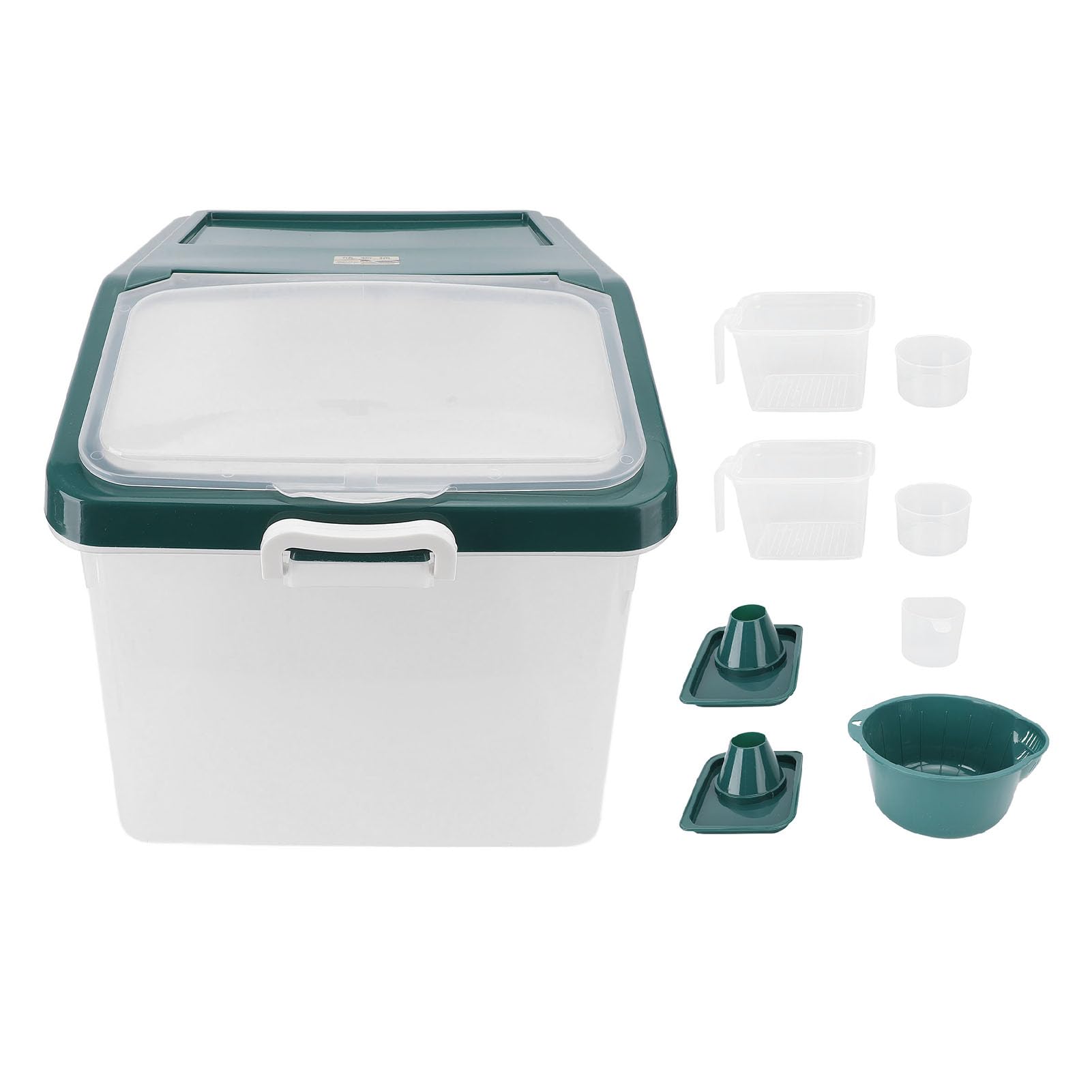 Fockety Contenedor para Almacenar Arroz y Harina de 25 kg con Tazas Medidoras - para Granos, Alimentos para Mascotas