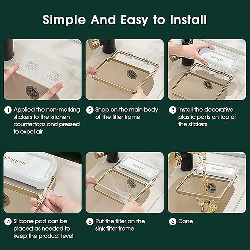 Miniatura 7 de Soporte de pantalla para filtro de residuos de cocina, colador de malla fina, incluye 50100 redes (blanco + 50 bolsas de colador)