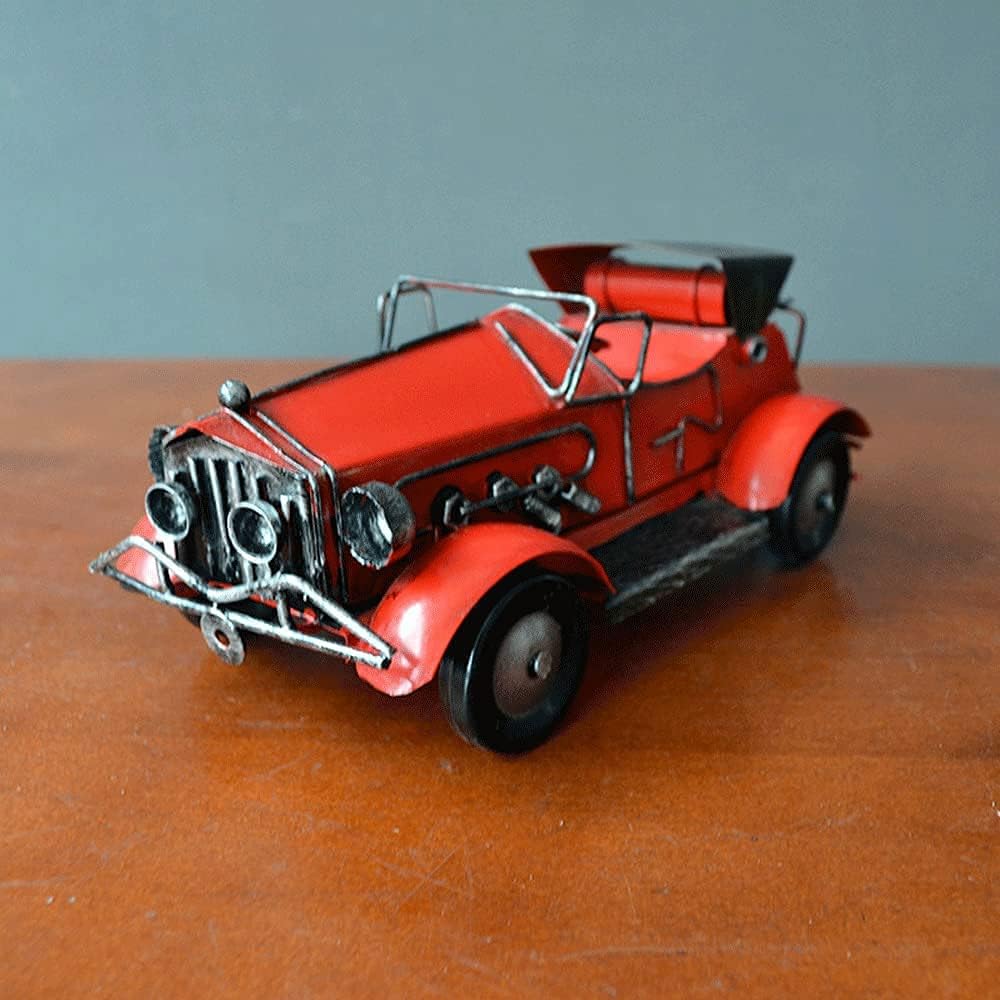 European Retro Iron Classic Car Creative Personality Decoration Static Metal Toys Desktop Decoration Handicraft Collection Wine Cabinet Decoration Gifts for Boys and Adults