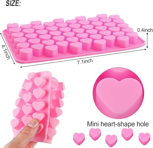 Miniatura 3 de Mini moldes de silicona con 55 cavidades para hornear, molde de cubitos de hielo en forma de corazón, moldes de caramelo de chocolate de San