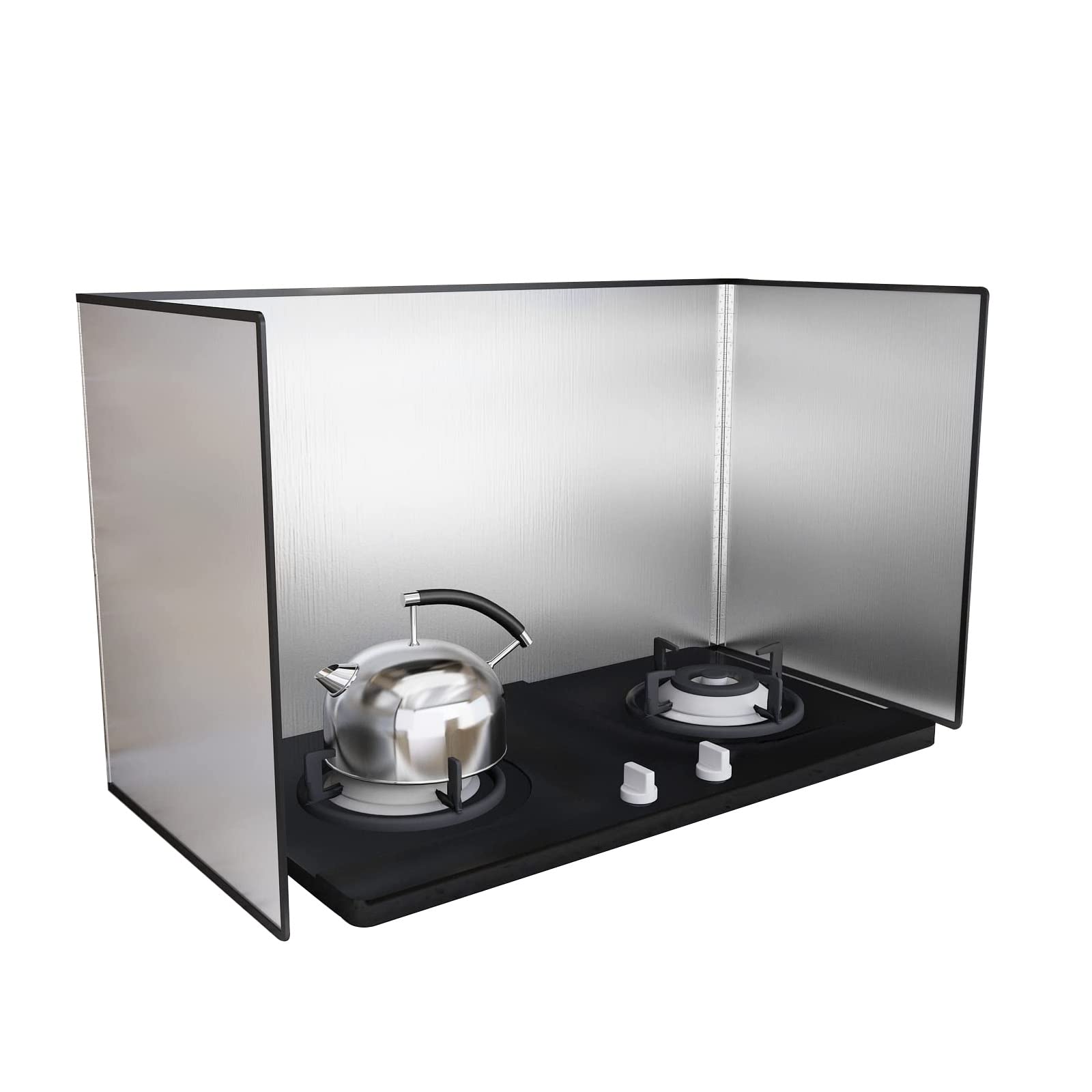 Spritzschutz Küchen- und Herdschutz, Spritzschutz Faltbar Herd Küche, Edelstahl 304 Kochen Schallwand, Einfach Zu Säubern, Platz Sparen, Wiederverwendbar, für Bratpfannen, Gasherde ( Color : Silver ,
