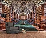 Fototapete Wandbilder 3D Effekt 300x215 cm Retro Bibliothek Bücher Bücherregal Werkzeug Tapete 3D Vliestapete Tapeten Wandbild Tapeten Wohnzimmer Tv Wanddeko