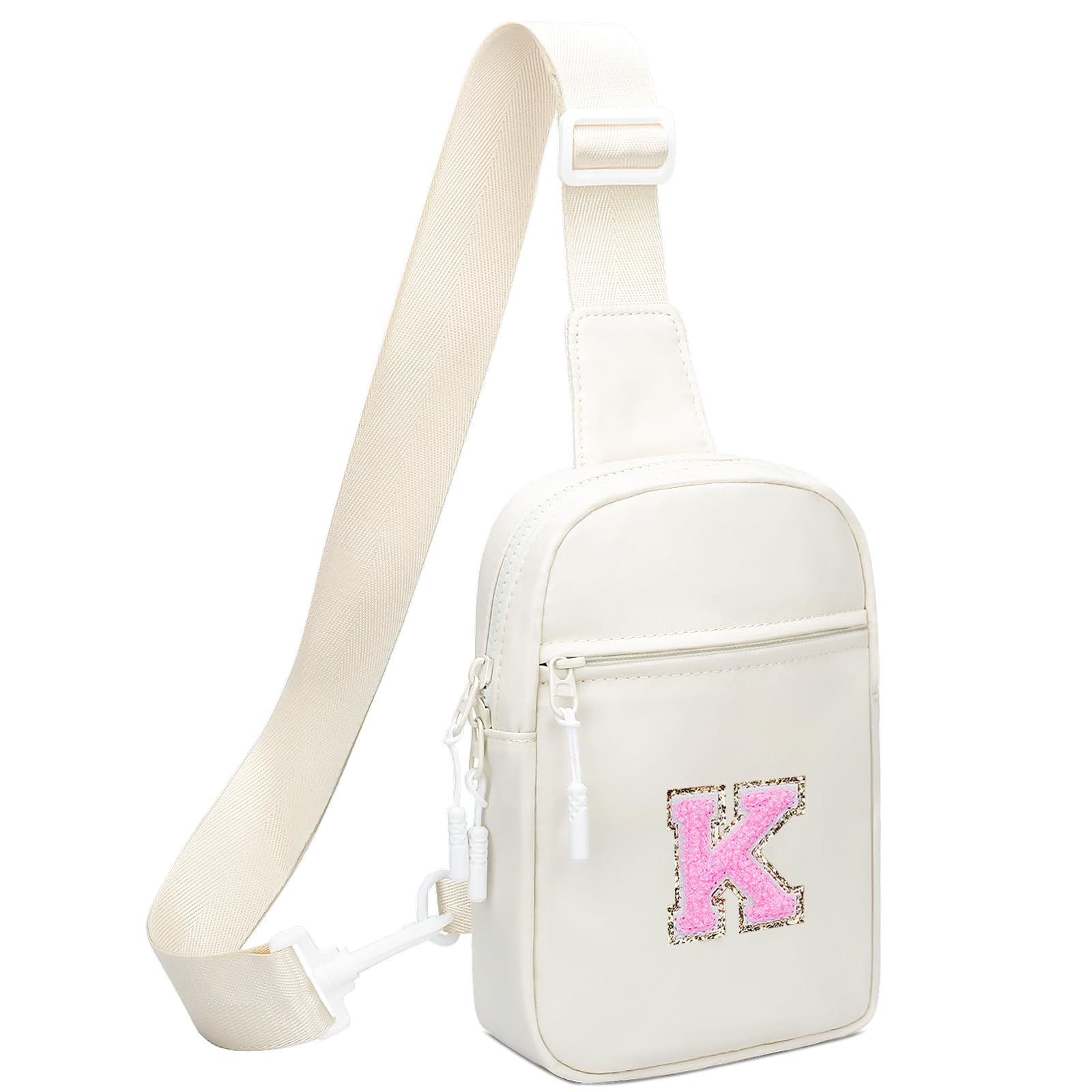 KKXIU Gifts for 6 7 8 9 10 11 12 Year Old Girls Initial Sling Bag Trendy Crossbody Fanny Pack for Teens