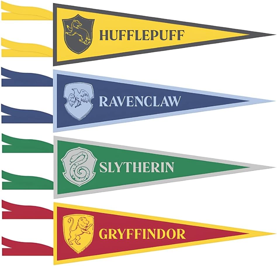 Unique 23591 Harry Potter Fabric Pennant Banners Party-Pack of 4, Multicolour