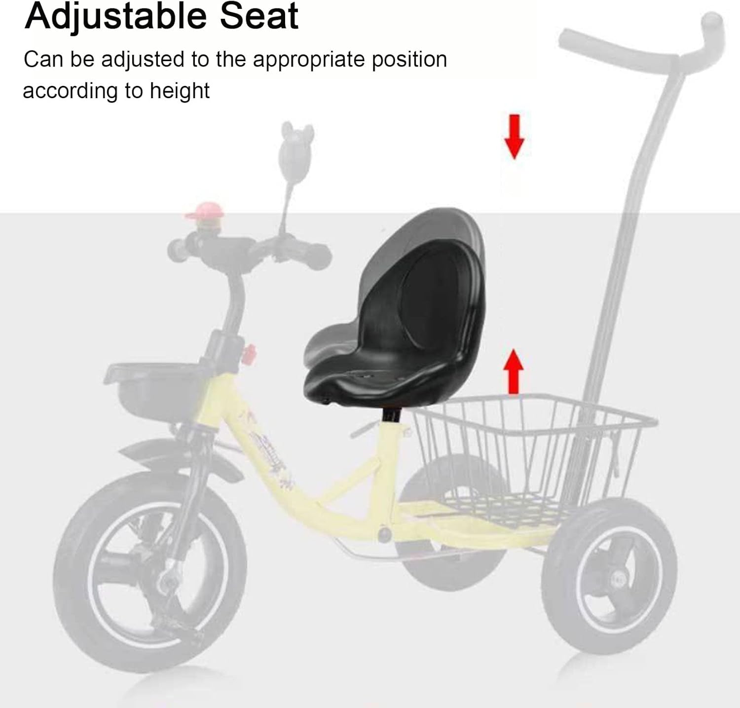 Tricycles for 1-3 Year Olds,Balance Bike,Stroller Tricycle with Adjustable Push Handle & Backrest Seat,Storage Basket,Removable Pedals,Birthday Gift & Toy for Boys and Girls (Yellow)