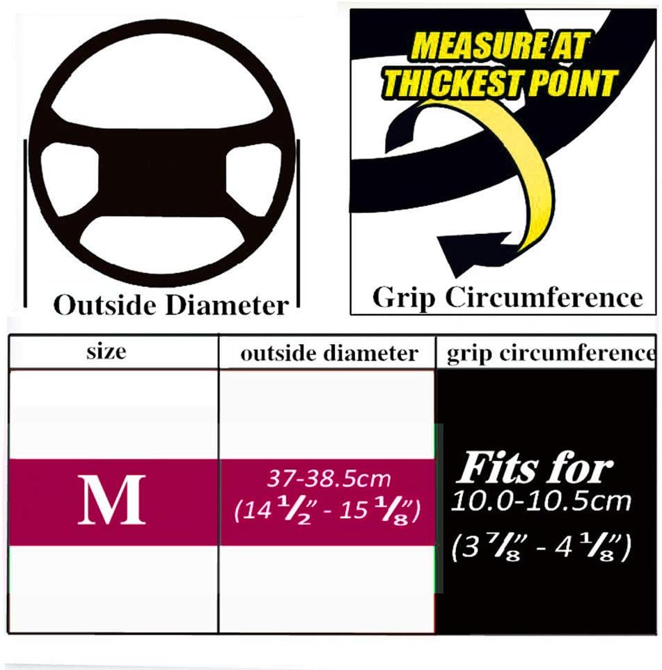 Genuine Leather DIY Car Steering Wheel Cover with Needles and Thread ,with Golden Car Wheel Tire Valve 37--38cm