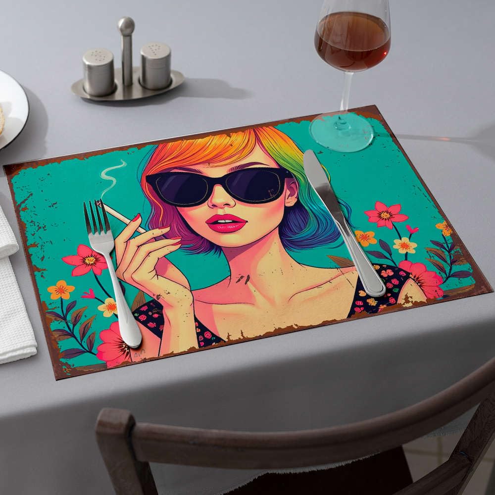 Sets de table motif floral coloré pour protéger et égayer une table en bois