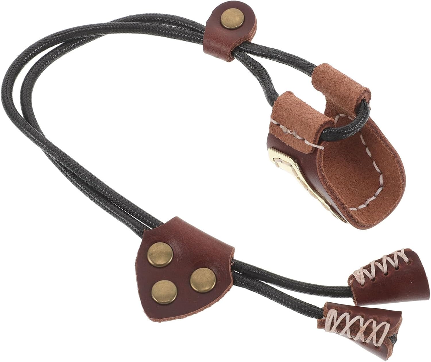 Archery Finger Tab and Bowstring Finger Protector Brass Red Brown Small Size for Hunting and Fitness Archers