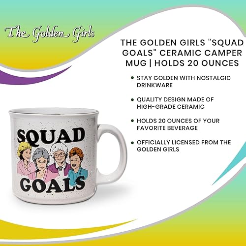 Miniatura 6 de Silver Buffalo - Taza de cerámica Golden Girls Squad Goals Group, estilo cámper, 20 onzas, 20oz Squad Goals, 1 unidad (paquete de 1)