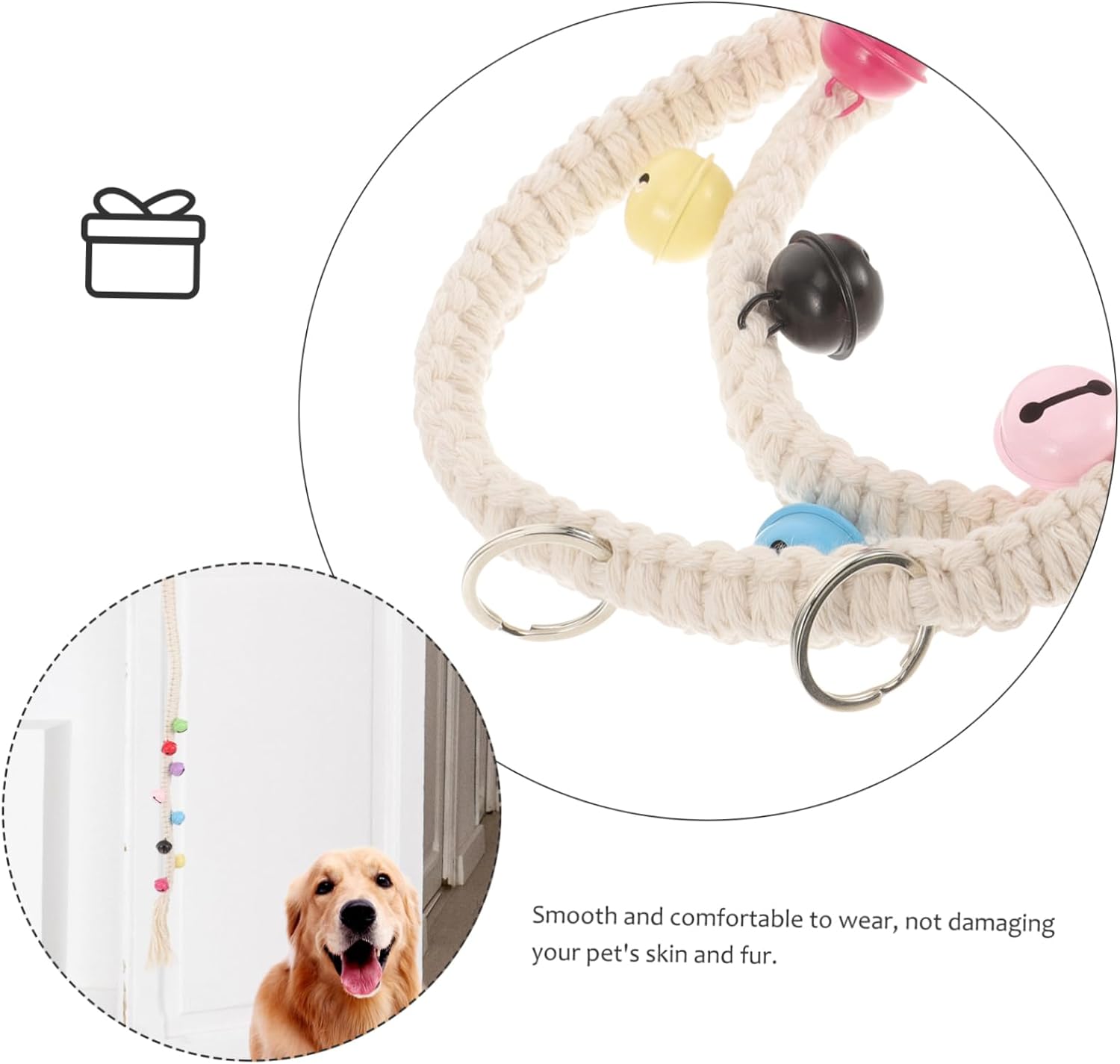 SUPVOX Dog Doorbell for Training Hand-Woven Rope Durable Bell for Pet Communication Long for Dogs to Signal Outgoing Needs