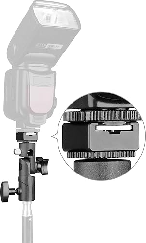 Miniatura 4 de Soporte de flash Anwenk actualizado con soporte de luz flash con soporte para paraguas giratorio, compatible con flash de cámara Canon Nikon Pentax