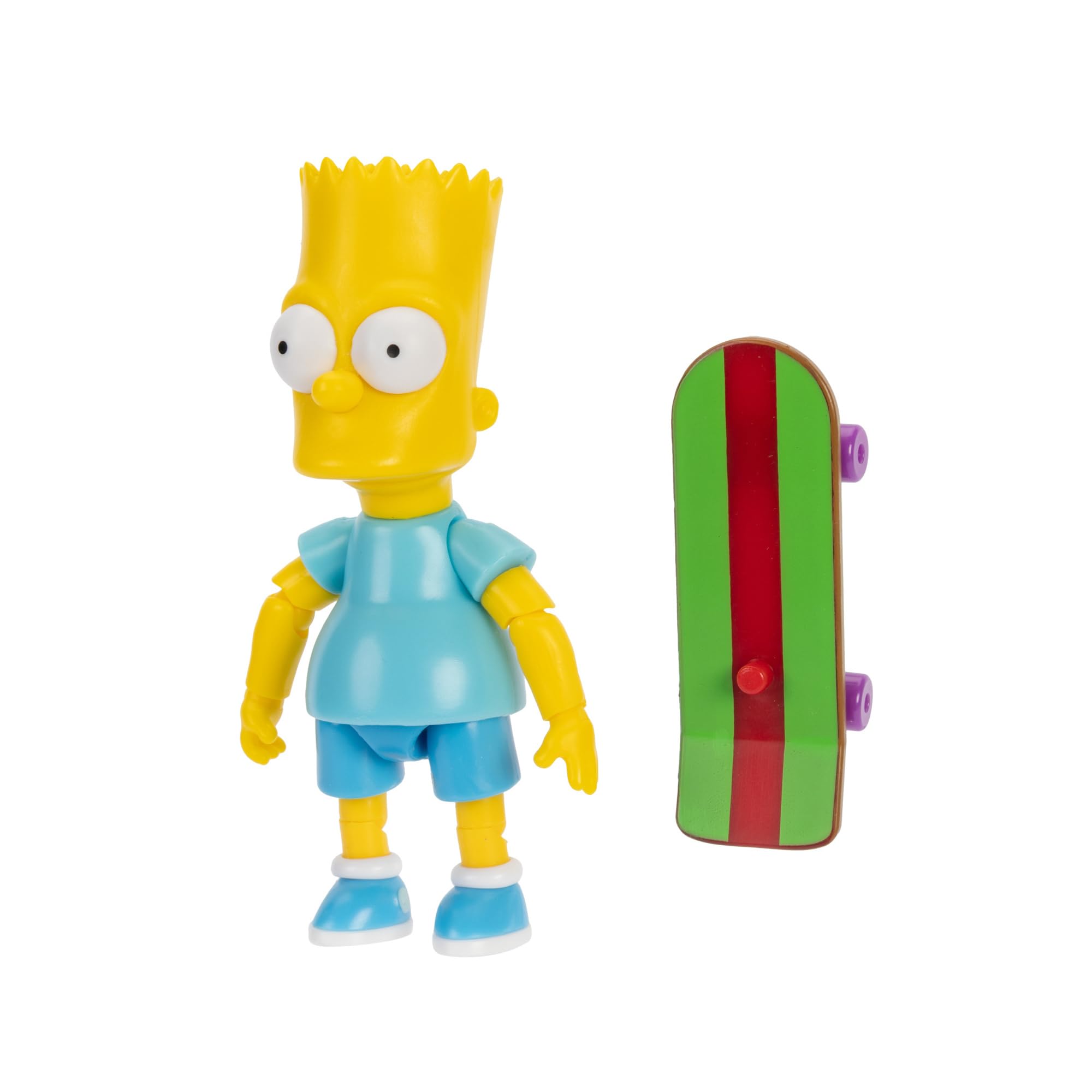 The Simpsons Camisa Azul Bart de 5 Pulgadas con monopatín W4