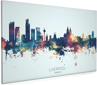 Liverpool England Skyline Box Canvas Print with City Name -12019