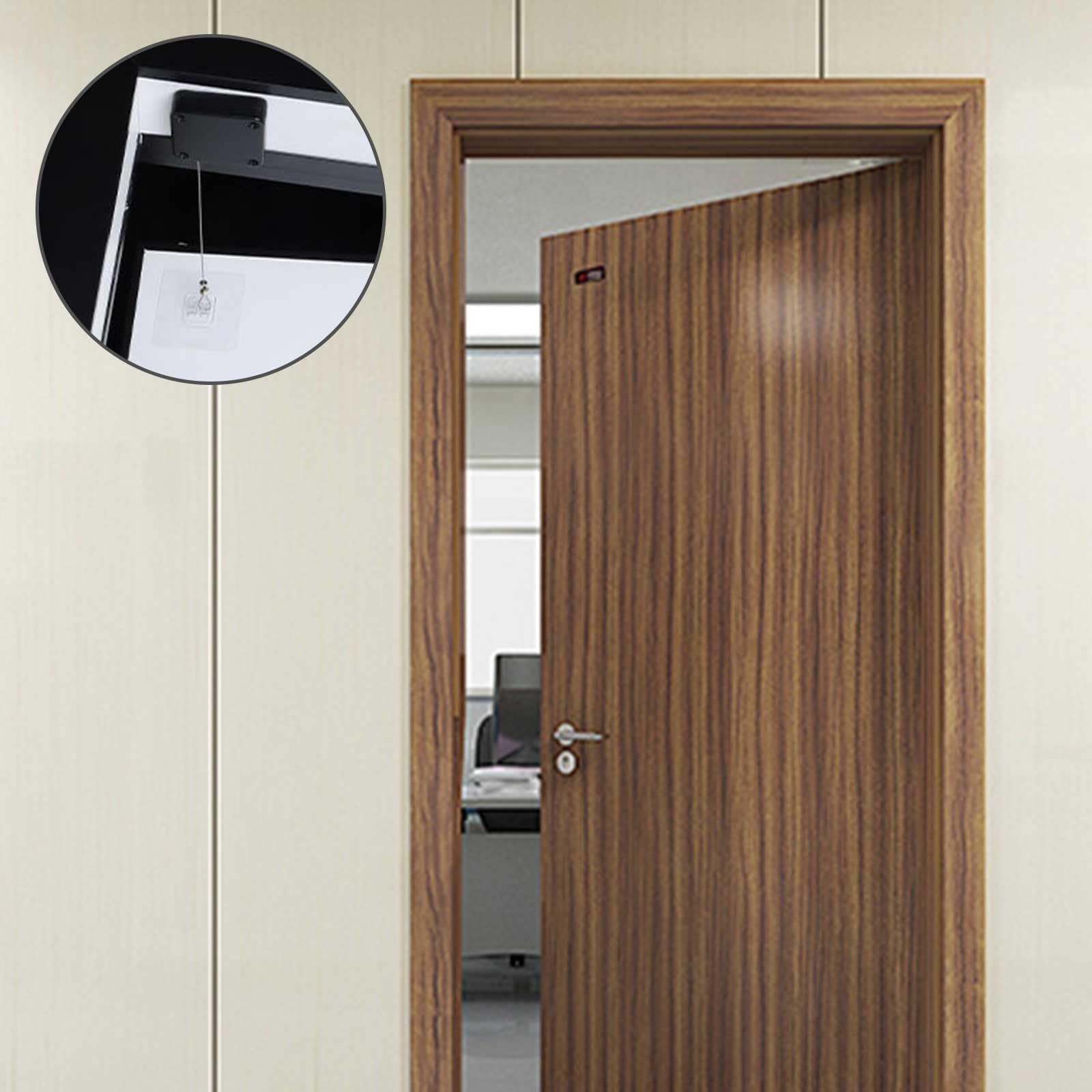Chiudiporta Automatico, Chiudiporta, Resistenza Alla Trazione 1200 N, Tampone Chiuso, con Coulisse, Facile da Installare (Lunghezza Linea 1, 2 m, Diametro 1, 2 mm)