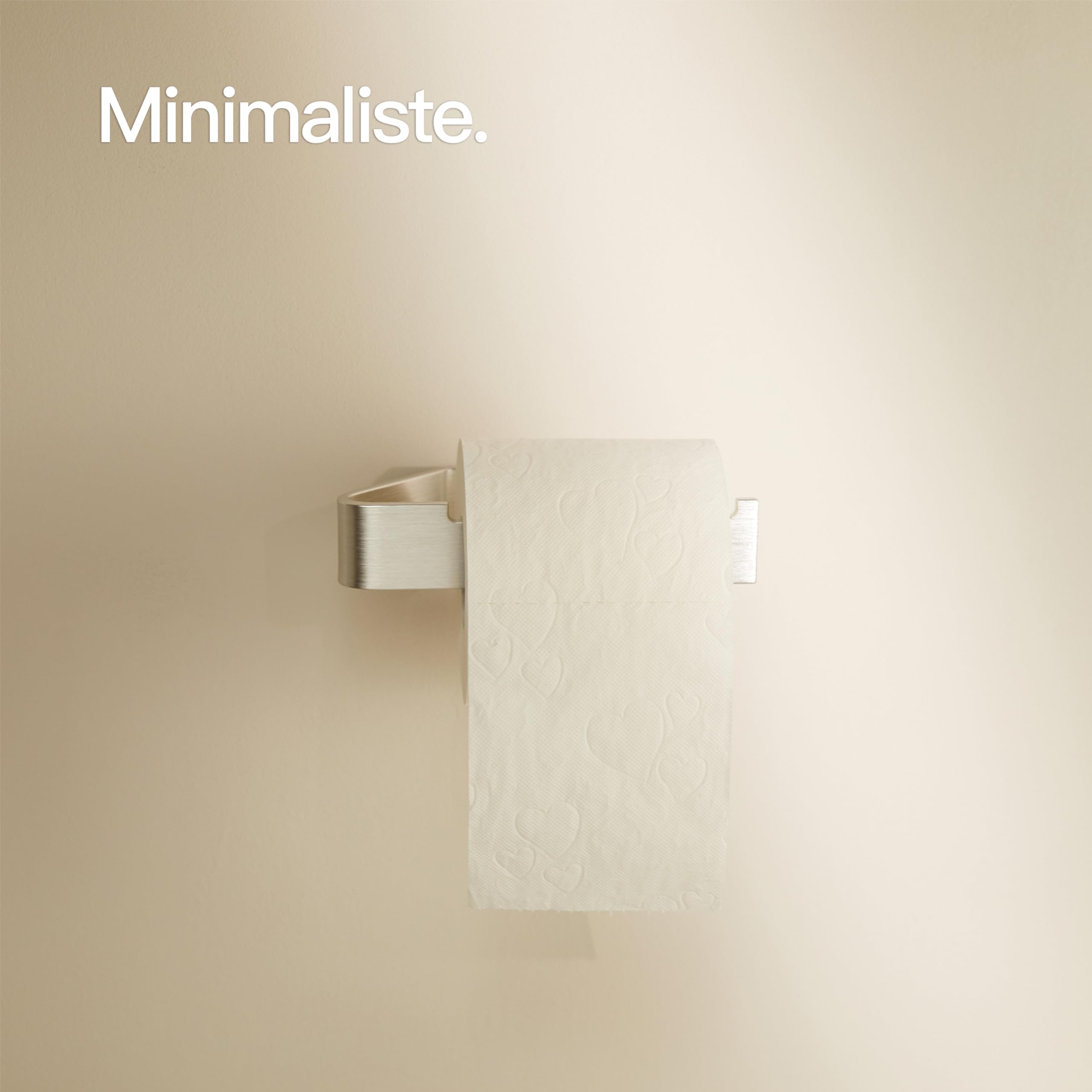 Design Hambourg Porte Papier Toilette sans Percer I Support Papier Toilette Salle de Bain Mural Auto Adhésif I Porte-Rouleau Papier WC I Design Moderne Gris argenté brossé
