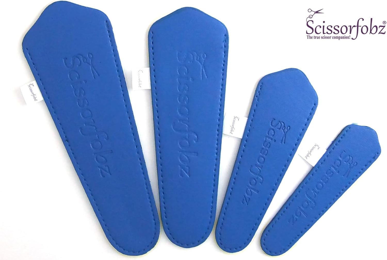 Designer Scissors Sheaths Shears Protective Covers-4 pcs Assorted Size Value Pack - Dark Royal Blue Color-#4-12