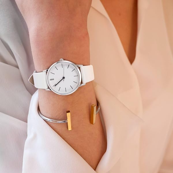 WOCCI Bracelets de Montre élégants, Bandes de Remplacement en Cuir Véritable, Boucle en Acier Inoxydable, 8mm 10mm 12mm 13mm 14mm 16mm 18mm 20mm 22mm - 5