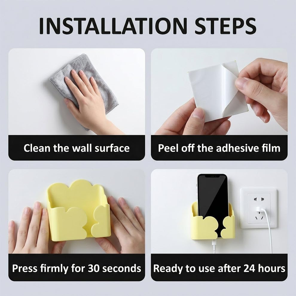 Image of Oblivion Wall Mount Phone Holder Self Adhesive Mobile Charging Stand