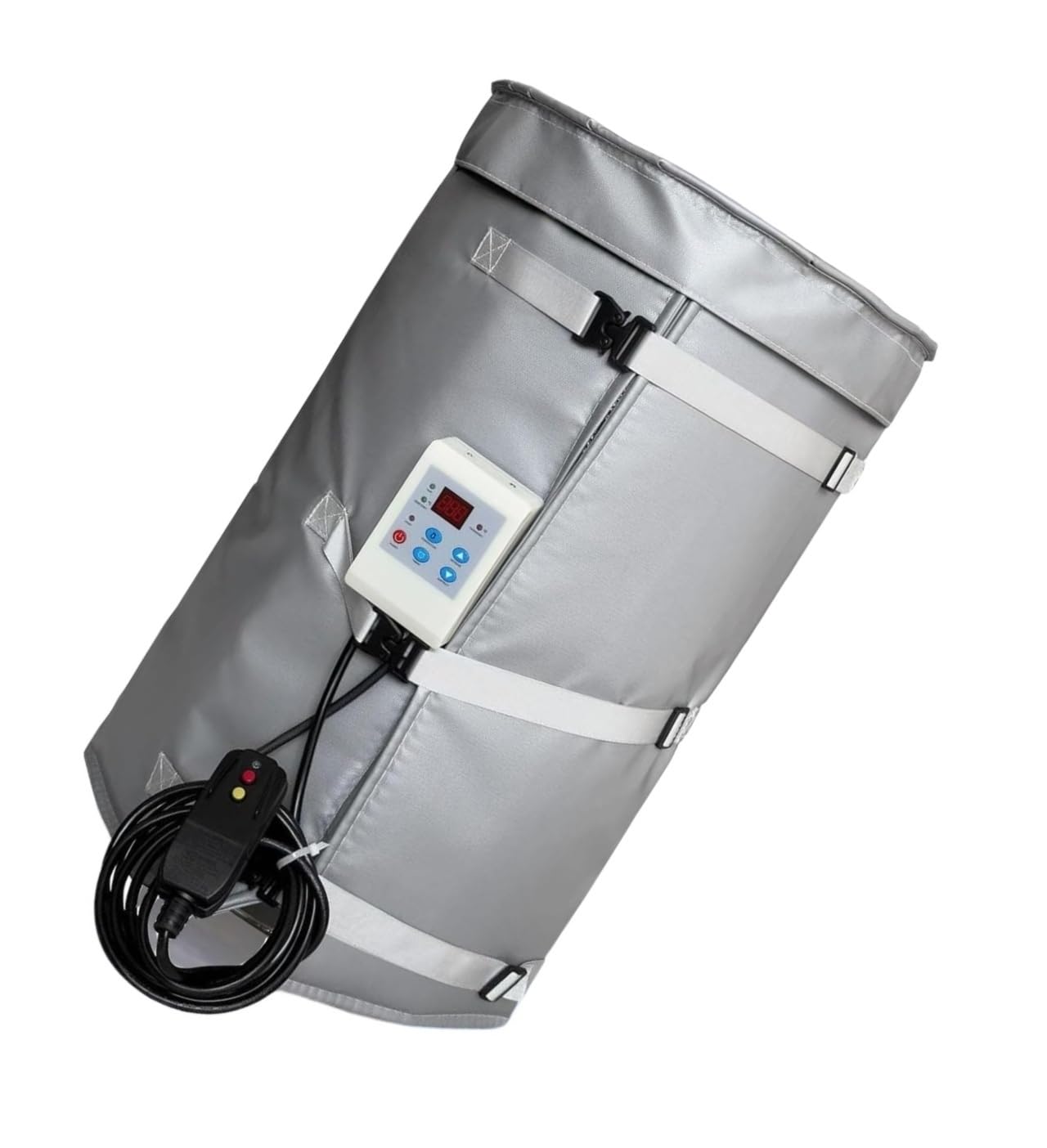 Przemysłowy koc grzewczy do beczek IBC 200L/1000L z termostatem, 1 szt.(Gray,55gal/200L150°C)