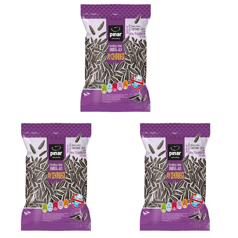 Pınar Kavrulmuş Ala Ayçekirdeği Tuzsuz 200 gr Şeffaf (3 paketi)