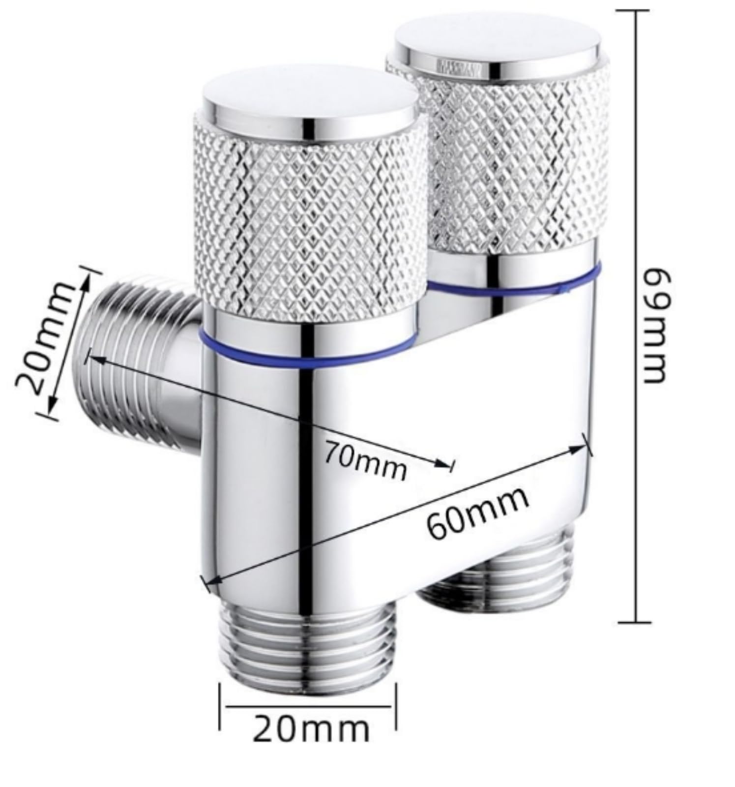 Válvula de doble esquina para inodoro, grifo de agua 1 en 2, grifo de lavadora de doble salida, válvula desviadora de 3 vías, acero inoxidable, ideal para cocina, baño, jardín, hotel