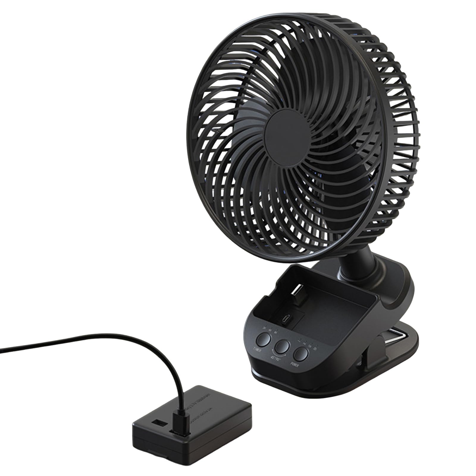 Uqezagpa Portable Adjustable Cooling Clip Fan Small USB Travel Outdoor Fan for Travel USB Clip on Desk with Rechargeable Battery