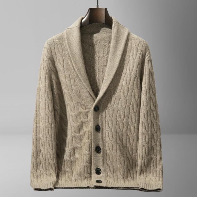 Pull en cachemire homme col châle vert | Douceur premium - 6