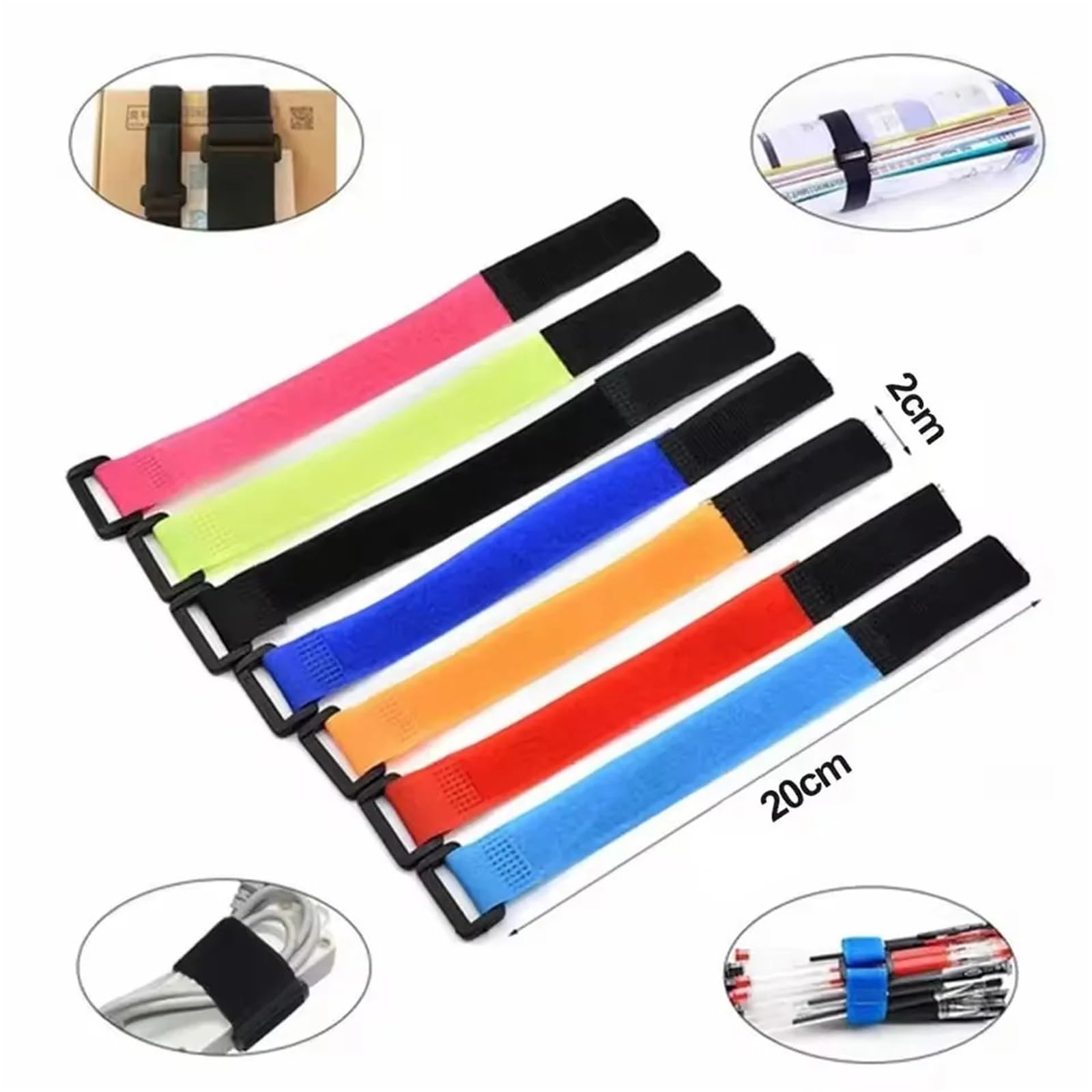 Lot de 100 attaches de câble réutilisables auto-adhésives en nylon avec boucle inversée pour organiser les cordons (noir)