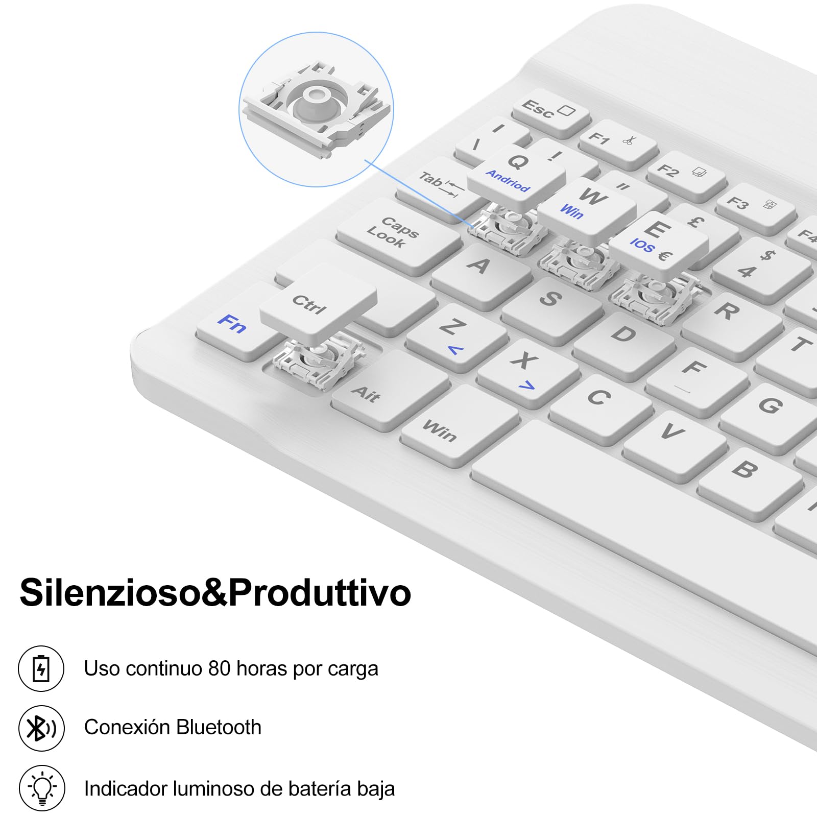WINCHKING Custodia con Tastiera per iPad Pro 11" M5 2025/M4 2024, Cover Bluetooth Magnetica QWERTY Italiano Retroilluminata Tastiera per iPad Pro 11 Pollici (M5/M4, 2025/2024), Azzurro