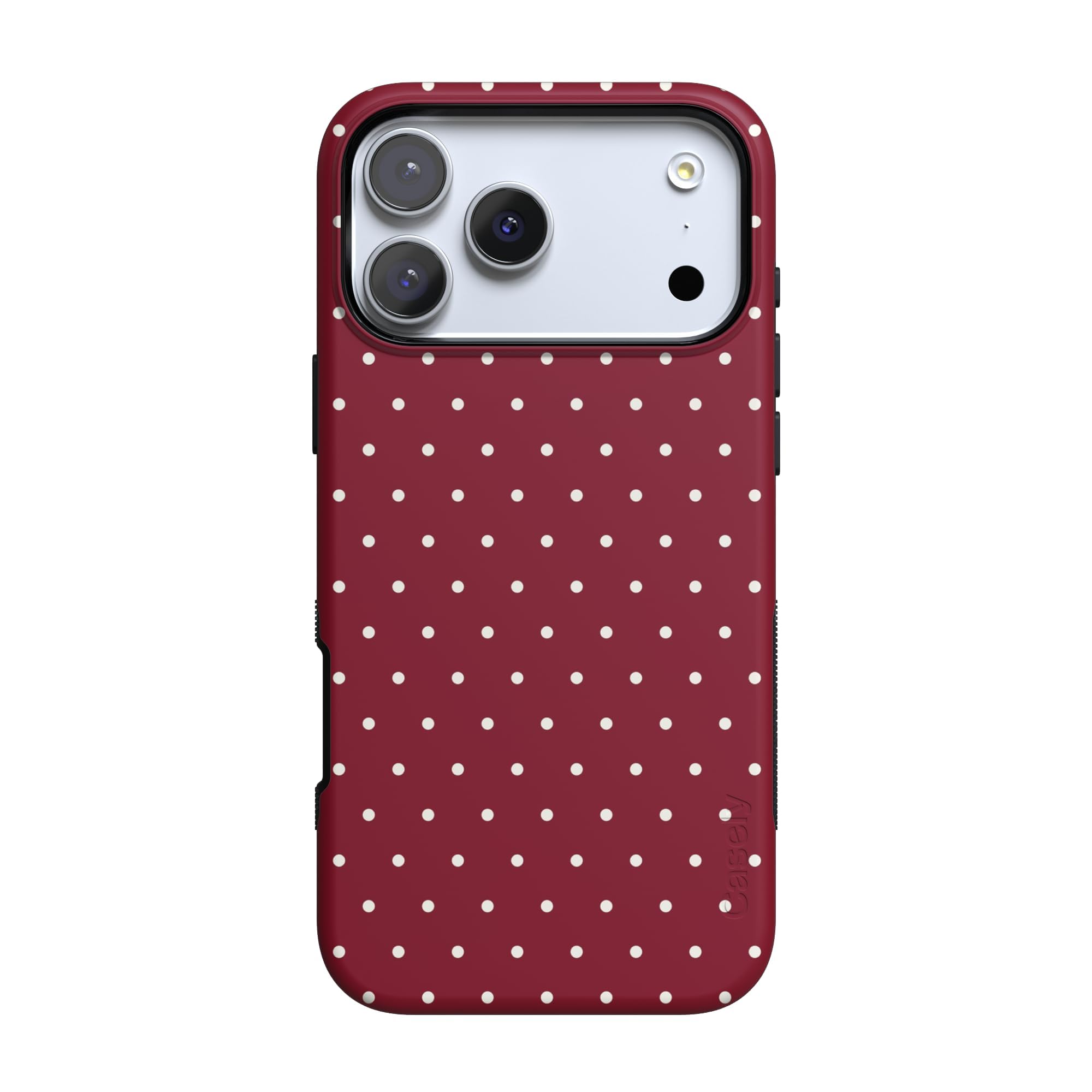 Amazon.com: Casely iPhone 17 Pro Case | On the Dot | Maroon Polka