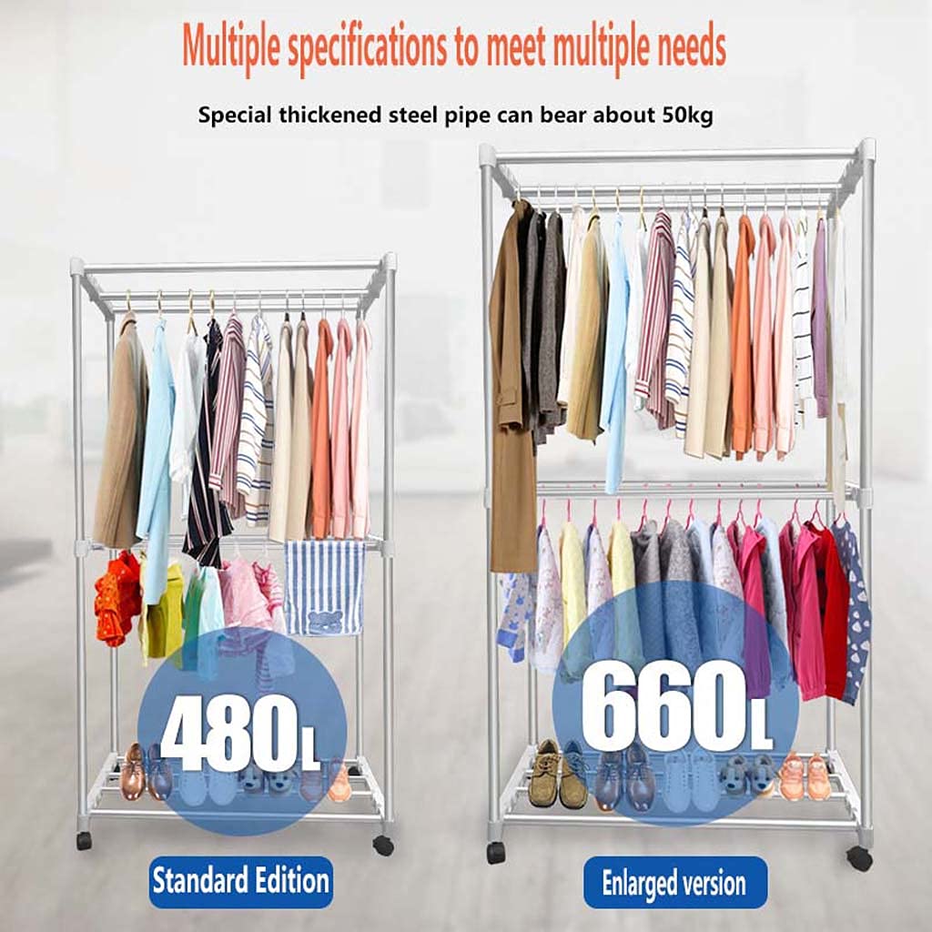 TJH Secador de Gran Capacidad de 600 l, Ropa y Zapatos de Secado rápido para el hogar de 2000 w Que albergan prevención de Seguridad cuádruple