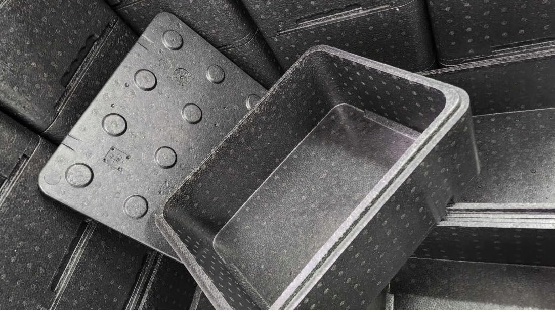 3er Set Piocelan Thermobox 12,9 L Schwarz – Profi Isolierbox für Lebensmittel & Catering – Kühlbox Set 30x40x17cm – Robuste Styrobox für Transport & Lagerung – PZH-Zertifiziert – 3 Stück