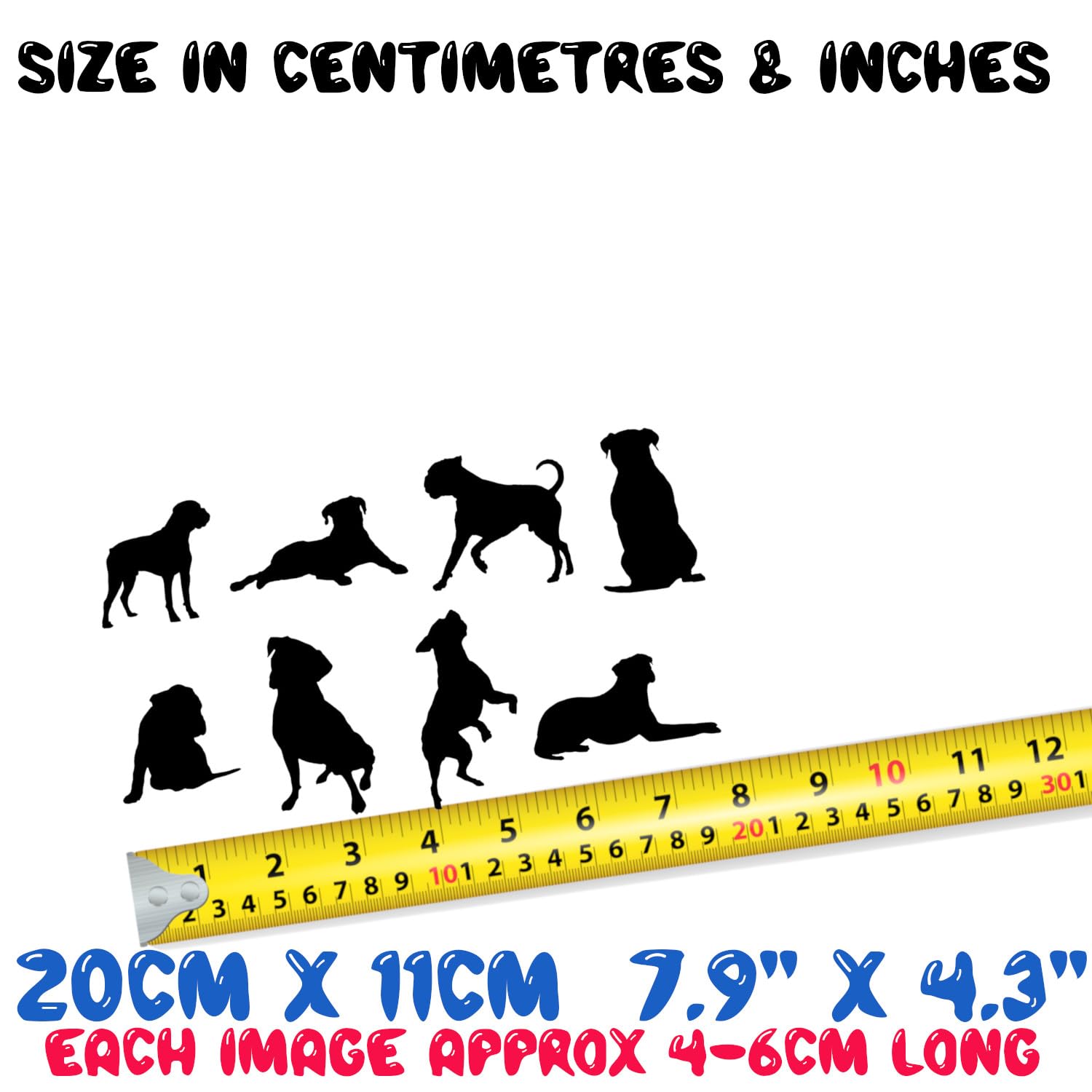 Adesivo per auto, motivo carlino, 15 cm (5,9 pollici) Pug Car Sticker Pug 3D strappato Riflettente Auto Pug Pet Cane Personalizzato Impermeabile per Laptop lunotto posteriore