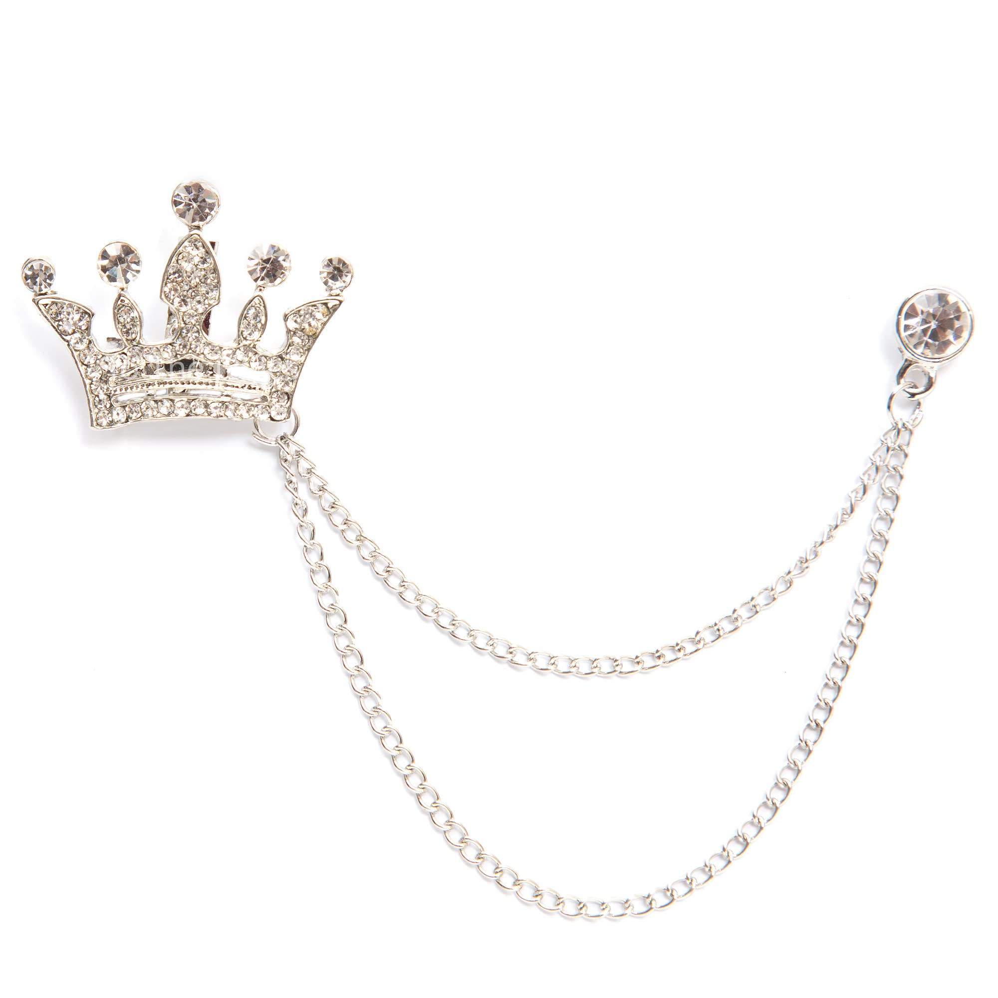 To The Nines Crown Design with Silver Chain Brooch for Men (B0BPXYZ9WX) Amazon Price History, Amazon Price Tracker