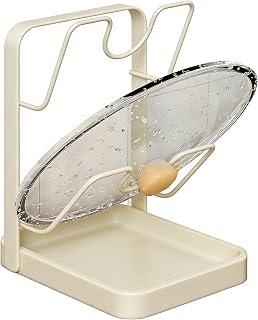 Pot and Pan Lid Stand Organizer - Space Saving Holder | Adjustable Design with Anti Slip Function, Kitchen Storage Category Item for Shelf Drawer, Cabinet for Countertop Application