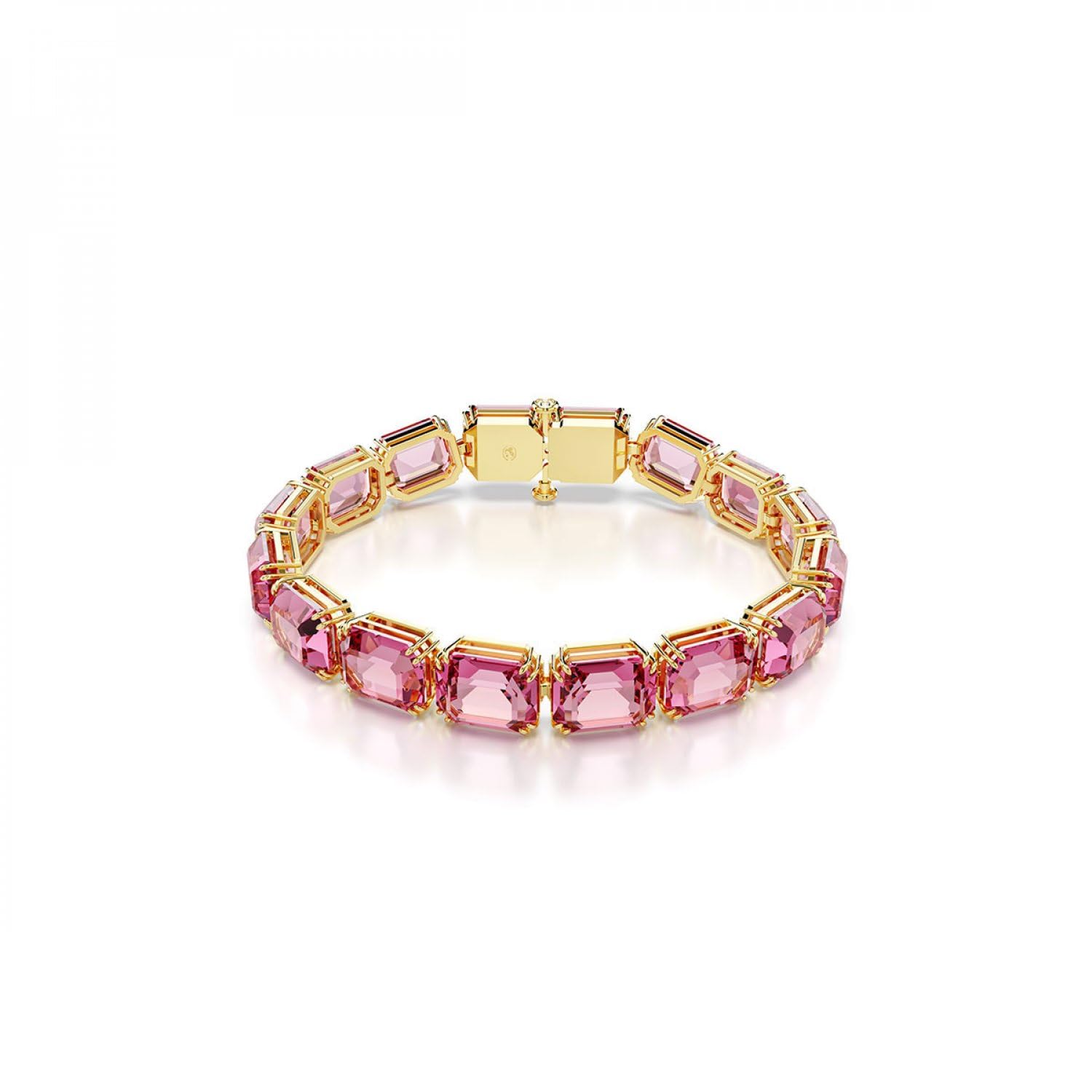 Swarovski Millenia bracelet, Octagon cut, Pink, Gold-tone plated