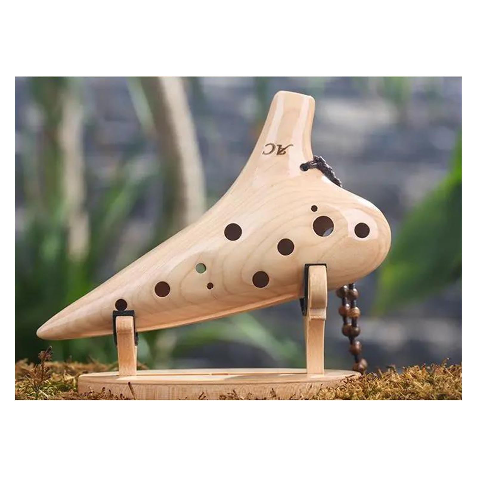 Ocarina Instrumento musical profesional Ocarina de madera Ocarina con llave Alto C de 12 agujeros(Ac1)